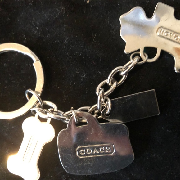 COACH SCOTTIE DOG KEYCHAIN---with charms of dog bone, handbag, scottie dog - Picture 4 of 4